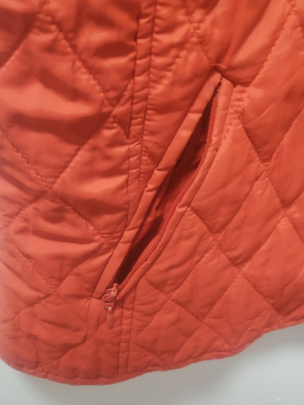 Quilted Orange Zip Front Vest - Picture 2 of 5